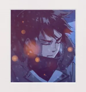 ✨ Anime, Triste, Inverno, Illustrazione, Cartone animato, Ritratto telegram sticker