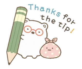 💬 Thanks for the tip! 谢谢, 小费罐, 熊, 可爱, 铅笔 whatsapp sticker