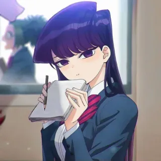🌚 Komi Shouko Komi Can't Communicate Anime, Komi Can't Communicate, Komi Shouko, Schuluniform, Mädchen, Schreiben, Notizbuch telegram sticker