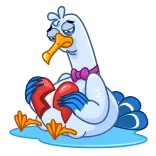 💔 oiseau, triste, dessin animé, canard, émotion, bouée de sauvetage whatsapp sticker