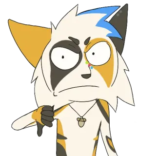👎 Cartoon, Tier, Katze, Daumen Runter, Ablehnung, Negativ, Ausdruck, Animiert telegram sticker