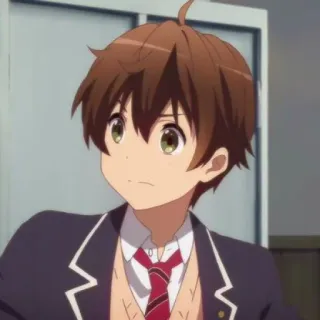🍫 Anime, Chico, Adolescente, Uniforme escolar, Dibujos animados, Retrato telegram sticker