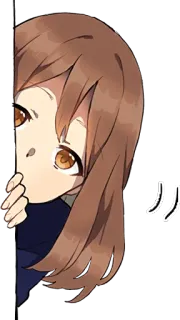😶 ノノ Anime, Chica, Asomando, Linda whatsapp sticker