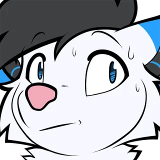 🫥 Furry, Anthro, Cartone animato, Animale, Creatura, Faccia, Espressione telegram sticker