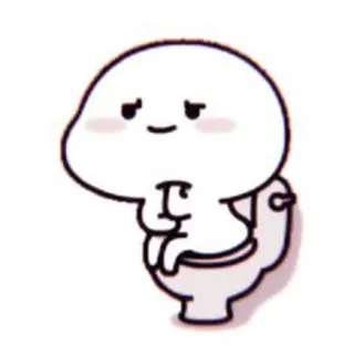 🦋 Cartoon, Toilette, Sitzend, Humor, Meme whatsapp sticker