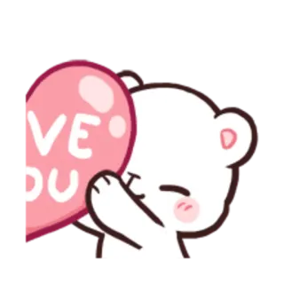 ❤️ LOVE YOU bear, heart, love, cute, cartoon telegram sticker