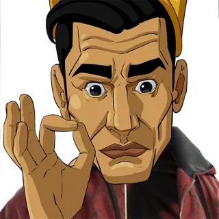😑 Mann, Goldkrone, Okay-Geste, Cartoon telegram sticker