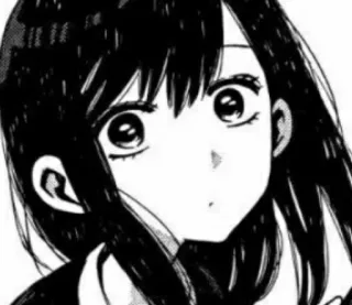 😶 Anime, Manga, Chica, Lindo, Pelo negro, Retrato whatsapp sticker