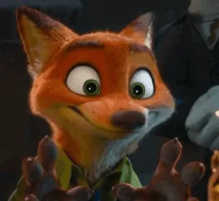 📍 Nick Wilde Zootopia キツネ, カートゥーン, 動物, ニック・ワイルド, ズートピア, 面白い, キャラクター telegram sticker