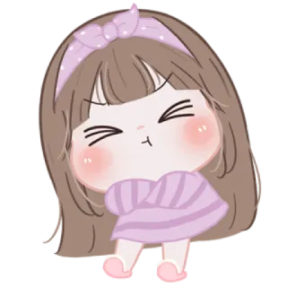 🍪 cartoon, girl, sticker, cute, illustration telegram sticker