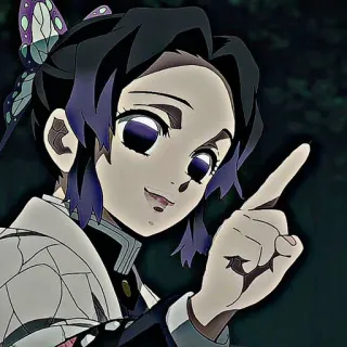🦋 Shinobu Kocho Demon Slayer Anime, Kartun, Demon Slayer, Shinobu Kocho, Menunjuk, Karakter telegram sticker