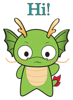 🙋 Hi! naga, kartun, lucu, salam, ramah telegram sticker