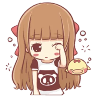 💤 애니메이션 여자, 만화 캐릭터, 귀여운, 치비, 카와이, 스티커, 감정적인 telegram sticker