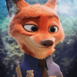 🦊 Nick Wilde Zootopia fuchs, tier, cartoon, polizist, polizei, zoomania, disney, nick wilde telegram sticker