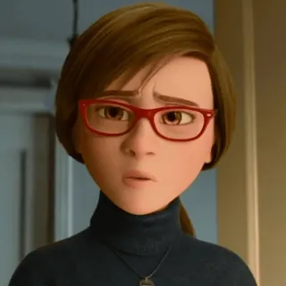 😱 Riley's Mom Inside Out animated, cartoon, woman, mother, glasses, sad, concerned telegram sticker
