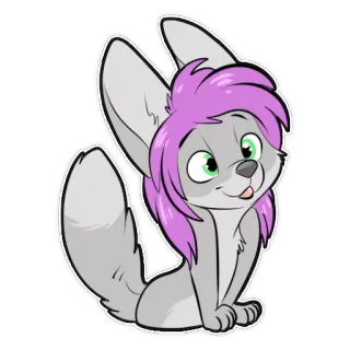 😇 Furry, Vos, Cartoon, Dier, Schattig, Personage, Kunst telegram sticker