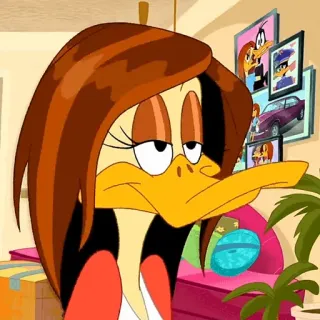 🥕 Lola Duck dibujos animados, divertido, mono, Looney Tunes, pato hembra, personaje, animación telegram sticker