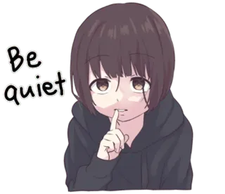 🙊 Be quiet Anime, Garota, Silêncio, Psiu, Bonito, Dedo na boca telegram sticker