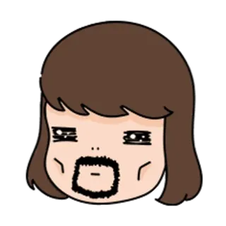 🐼 卡通, 肖像, 人物, 脸, 头, 男人 telegram sticker