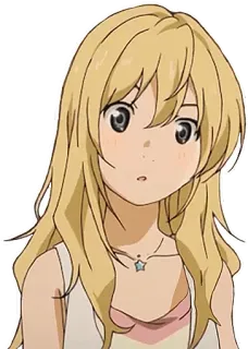 🙂 Kaori Miyazono Your Lie in April Anime, Personaggio, Femmina, Capelli biondi, Kaori Miyazono, Your Lie in April telegram sticker