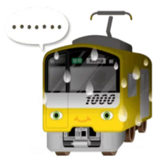 😞 trem, ferrovia, transporte, desenho animado, veículo telegram sticker