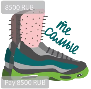 👟 8500 RUB, Pay 8500 RUB, тё Самые Кроссовки, Обувь, Цена, Валюта, Продажа telegram sticker