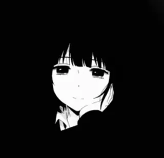 🎌 Anime, Manga, Mädchen, Schwarzweiß, Porträt whatsapp sticker