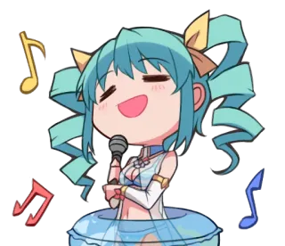 🎶 Chibi, Anime, Kartun, Bernyanyi, Musik, Mikrofon telegram sticker
