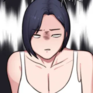 💭 kobieta, zmęczona, zdenerwowana, anime, kreskówka, postać telegram sticker