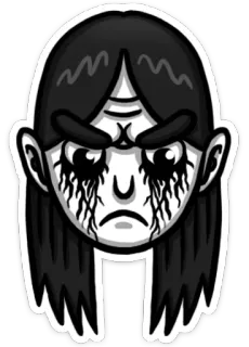 👽 Anime, Terror, Gótico, Espantoso, Malvado, Cara, Tétrico telegram sticker