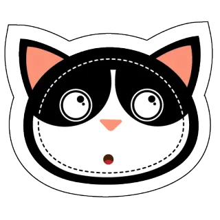😳 chat, animal, autocollant, dessin animé, mignon, kawaii whatsapp sticker