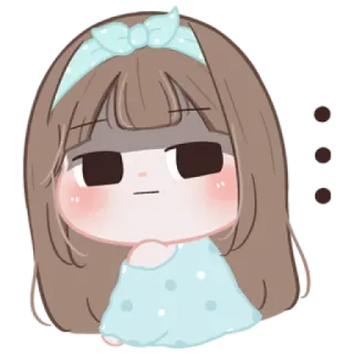 🍪 cute, girl, cartoon, sad, bored, character telegram sticker
