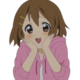😍 Yui Hirasawa K-On! อนิเมะ, เค-อง, ยูอิ ฮิราซาวะ, น่ารัก, คาวาอี้, การ์ตูน, ตัวละคร telegram sticker