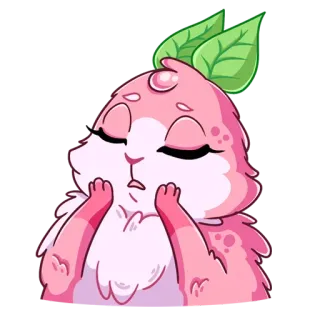😊 น่ารัก, สัตว์, สีชมพู, การ์ตูน, สติกเกอร์ telegram sticker