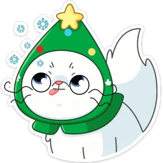 😋 кот, рождество, праздник, милый, зима telegram sticker
