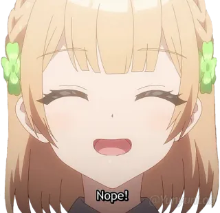 🙅‍♀️ Nope! anime, imut, cewek, tidak, animasi, ceria telegram sticker