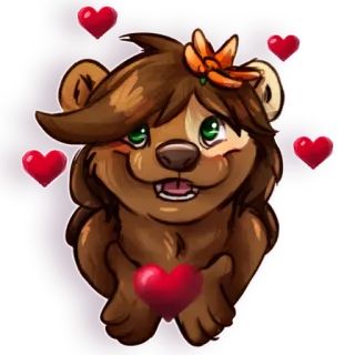 💜 น่ารัก, หมี, หัวใจ, ความรัก, ความผูกพัน, การ์ตูน telegram sticker