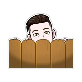 👀 persona, recinto, cartone animato, che guarda, sbirciando telegram sticker
