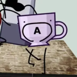😶 A object show, cup, letter, cartoon, alphabet telegram sticker