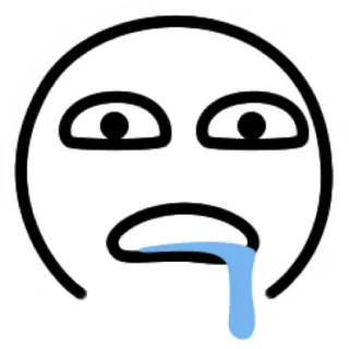 🤤 triste, piangere, emozione, faccia, meme, adesivo telegram sticker