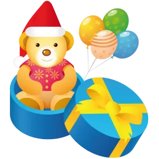 🎁 ours en peluche, cadeau, ballons, noël, jouet whatsapp sticker