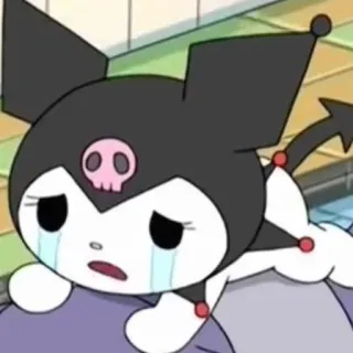 😭 Kuromi Kuromi, Sanrio, dibujos animados, llorando, triste, anime telegram sticker