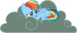 😭 Rainbow Dash My Little Pony Dessin animé, Poney, Arc-en-ciel, Nuage, Triste telegram sticker