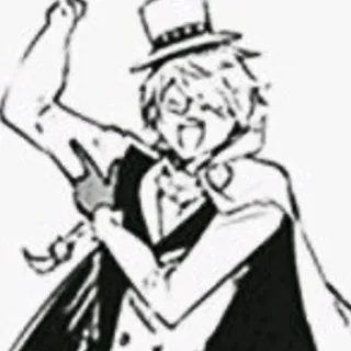 🤡 Dessin animé, Anime, Personnage, Haut-de-forme, Gants telegram sticker