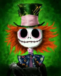 👀 Mad Hatter Alice in Wonderland Chapeleiro Maluco, Alice no País das Maravilhas, Tim Burton, Disney, Personagem telegram sticker