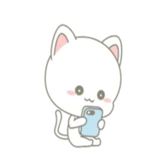 🙃 cat, phone, cute, cartoon, sticker, animal telegram sticker