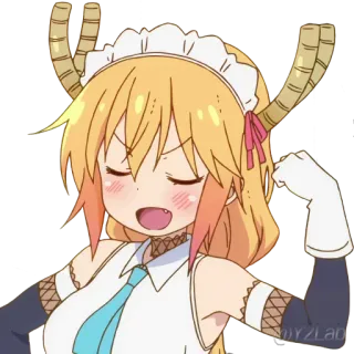 💪 Tohru Miss Kobayashi's Dragon Maid Anime, Rồng, Hầu gái, Dễ thương, Tohru telegram sticker