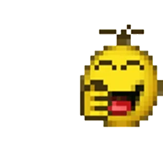 😁 Emoji, Pixel Art, Felice, Ridente, Espressione, Lingua, Divertente telegram sticker