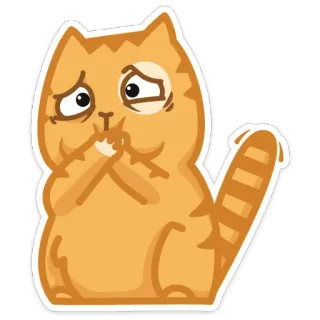 🤐 chat, triste, mignon, dessin animé telegram sticker