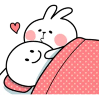 😴 cute, cartoon, rabbit, heart, love, affection telegram sticker